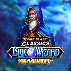 Play the Fire Blaze Blue Wizard Megaways slot by Rarestone Gaming on Lizaro Casino